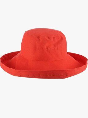SCALA Womens Cotton Big Brim Coral Hat With Inner Drawstring & Upf 50+ Rating